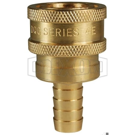 Dixon E Series Straight Through Interchange Hose Coupling, 3/8 in Nominal, Hose Barb, Brass, Domestic 3ES3-B